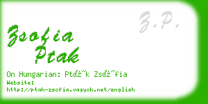 zsofia ptak business card